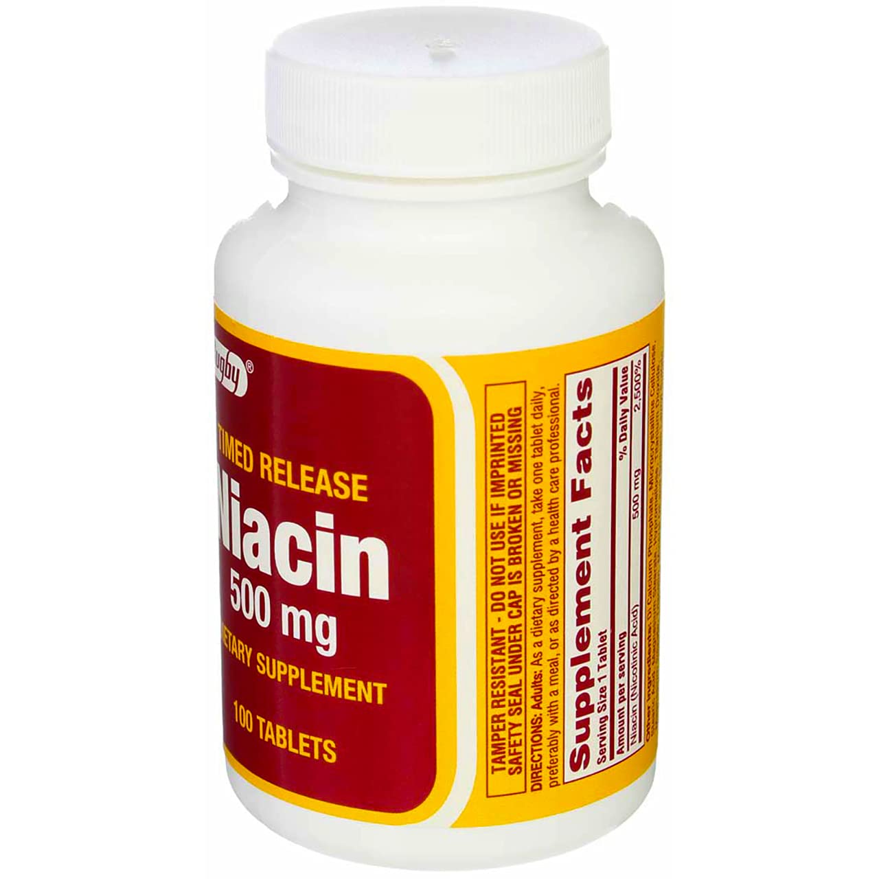 Frasco tabletas Niacina Rugby liberación prolongada 500 mg
