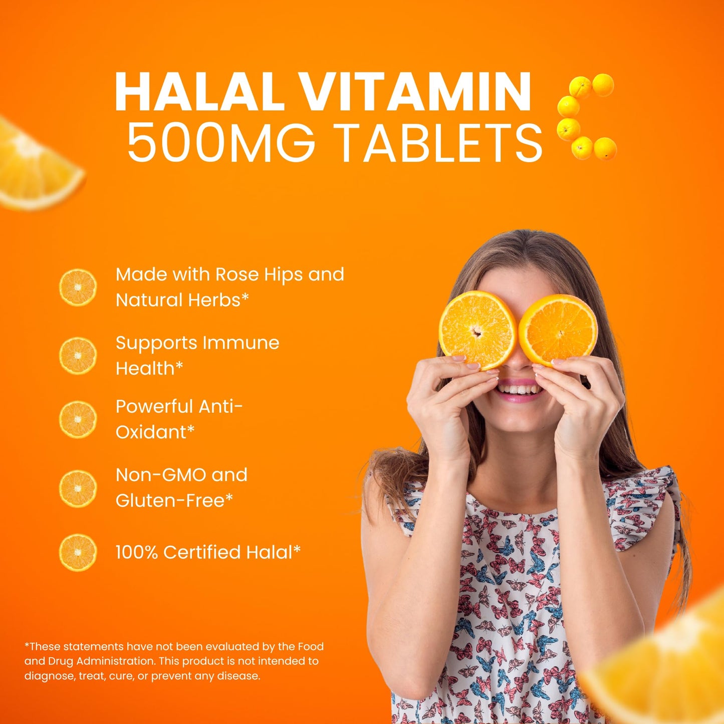 Frasco de tabletas de vitamina C Zaytun halal