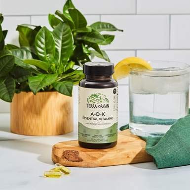 frasco Terra Origin ADK vitaminas para salud integral
