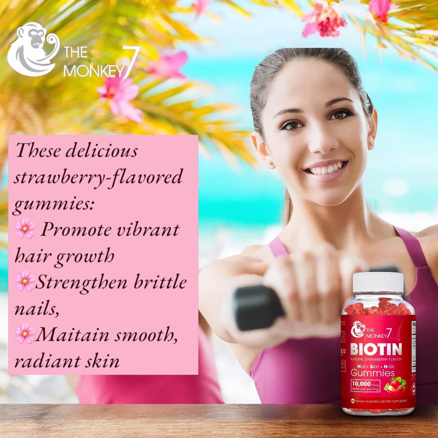 Frasco The Monkey 7 biotina gummies