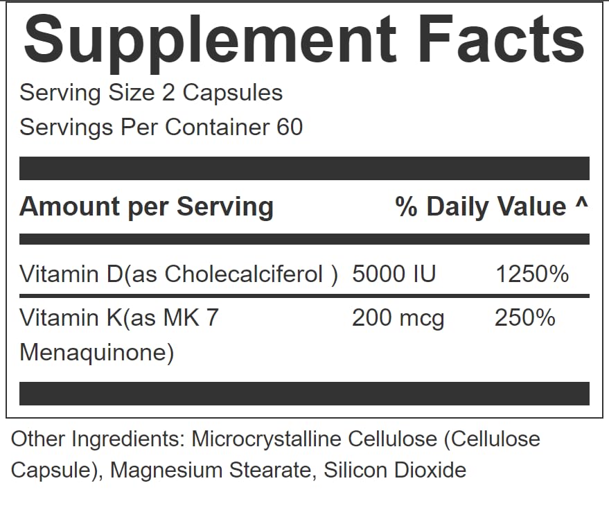 Frasco TheraSuva vitamina d3 5000 ui k2 120 cápsulas