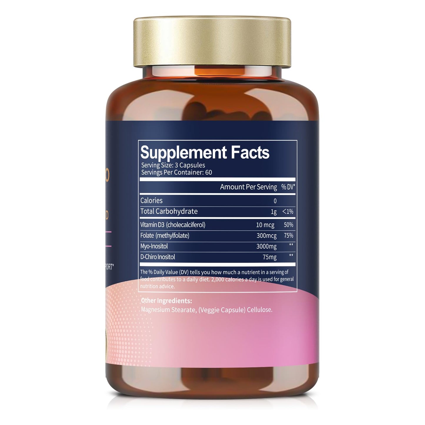 Frasco Totaria suplemento inositol mujer 180 cápsulas 2 meses