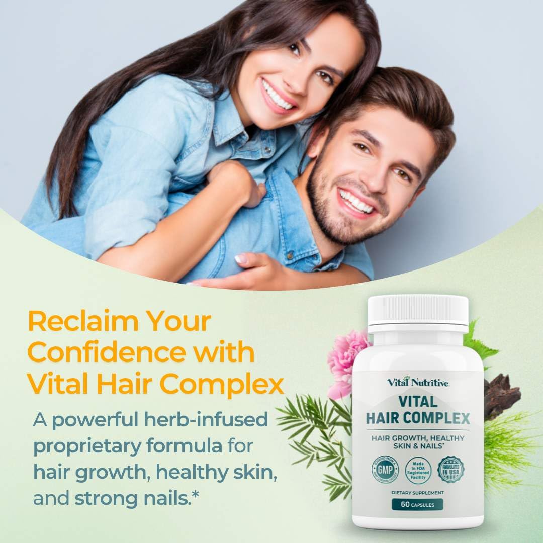Frasco Vital Hair Complex vitaminas para cabello piel y uñas