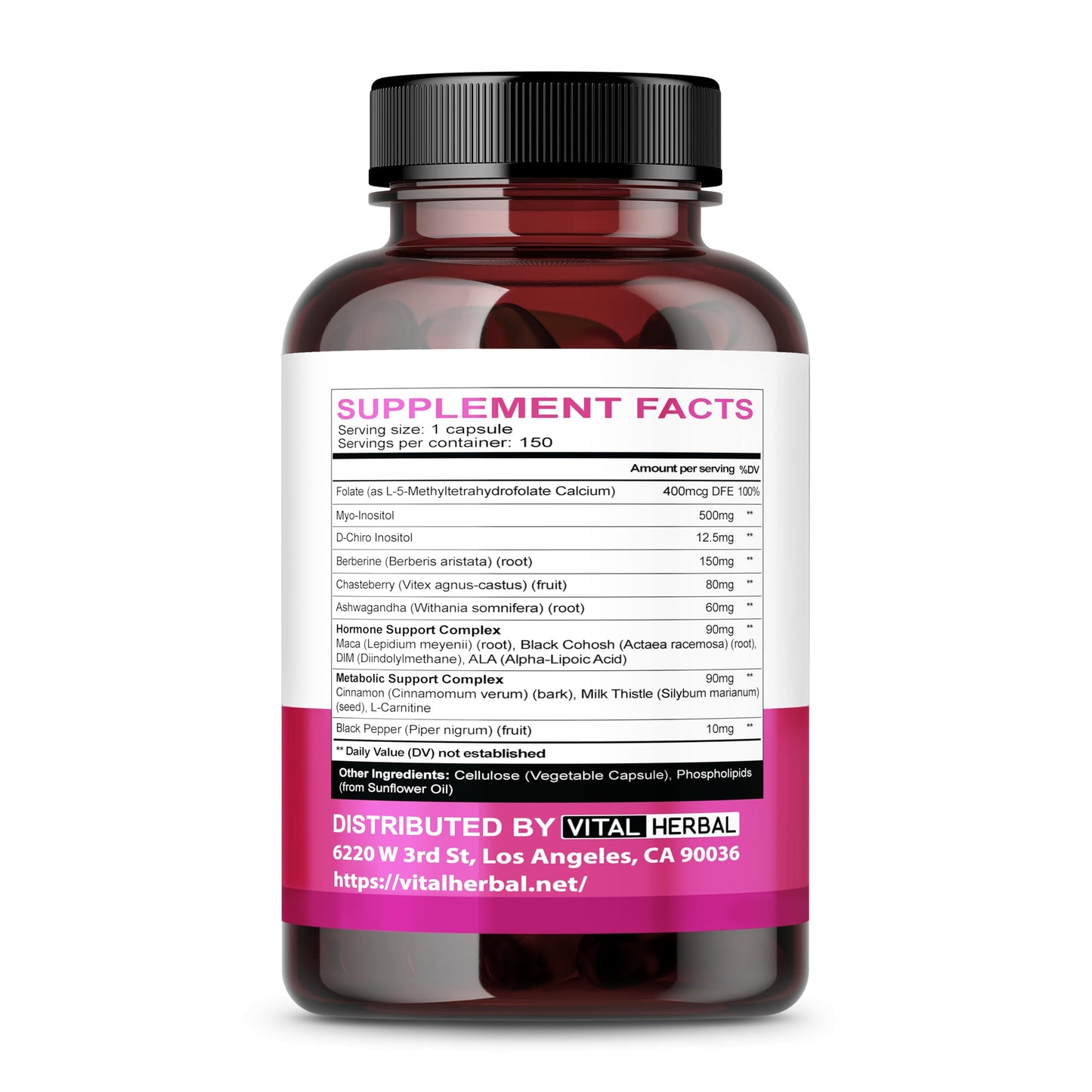 Frasco VITAL HERBAL con fórmula avanzada 14 en 1 para mujeres