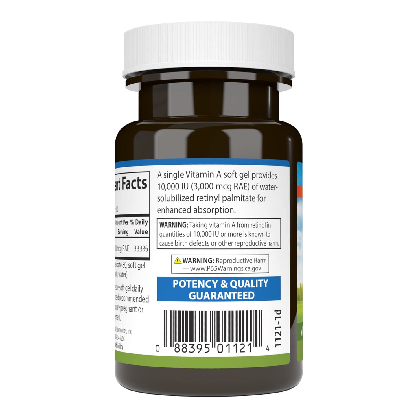 Frasco de vitamina A soluble Carlson para vista sana