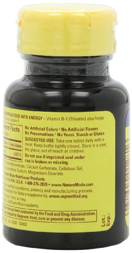 Frasco de 100 tabletas vitamina B1 Nature Made