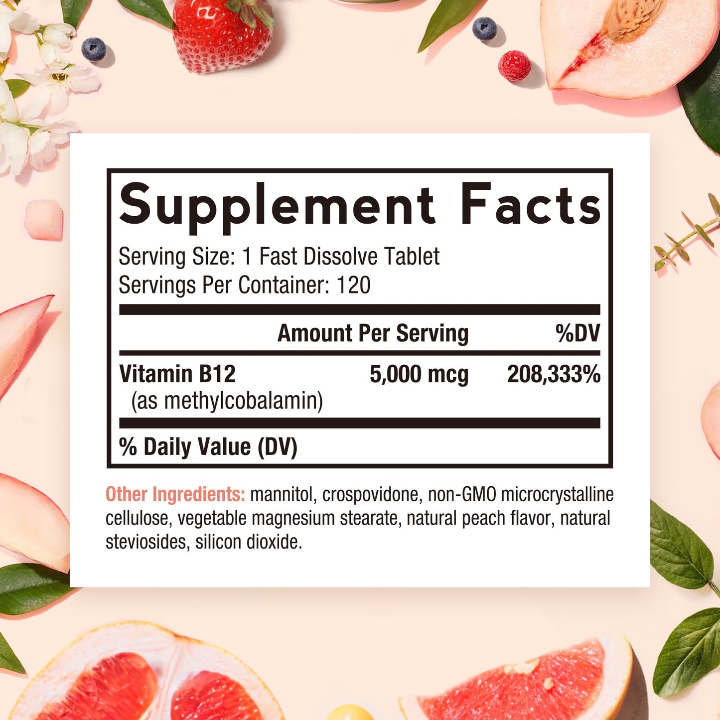 Frasco vitamina B12 Doctor's Recipes 120 tabletas disolución rápida