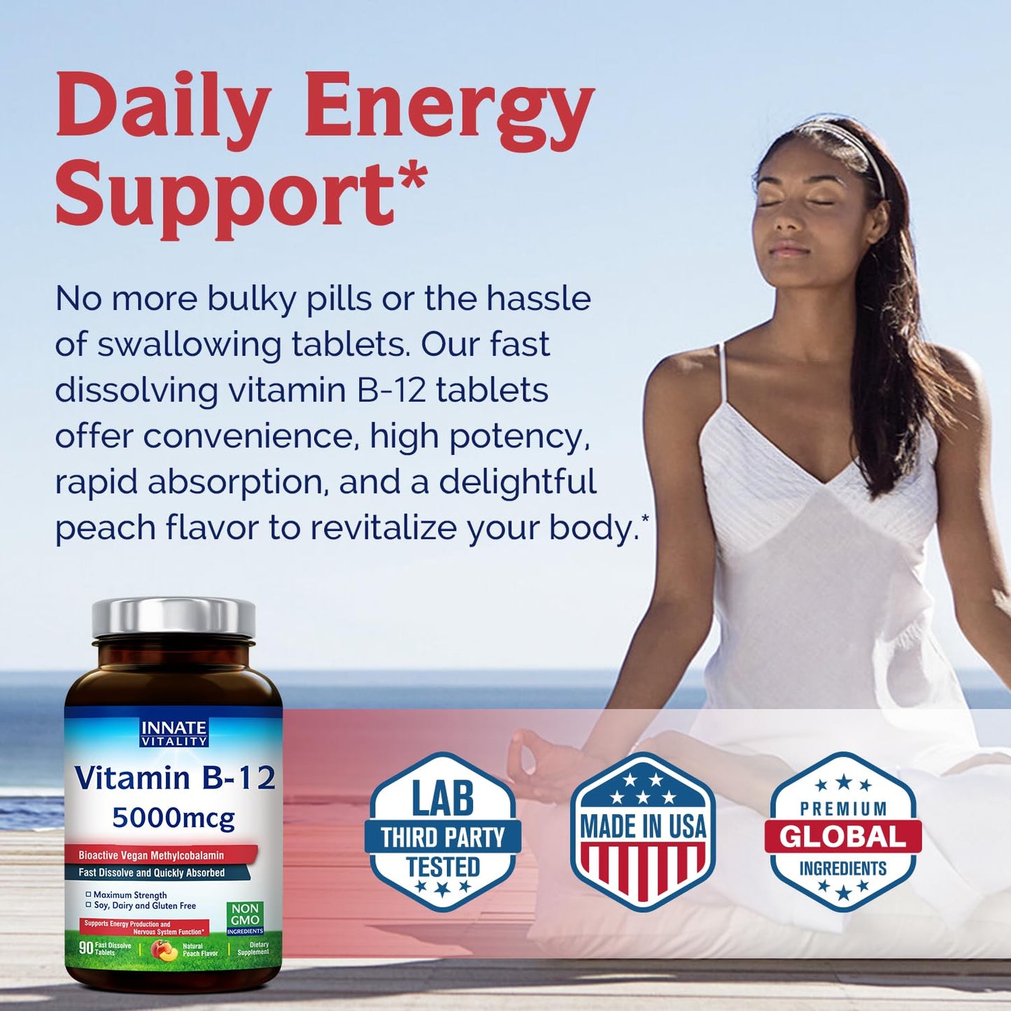 Frasco Vitamina B12 Innate Vitality 90 tabletas sublinguales