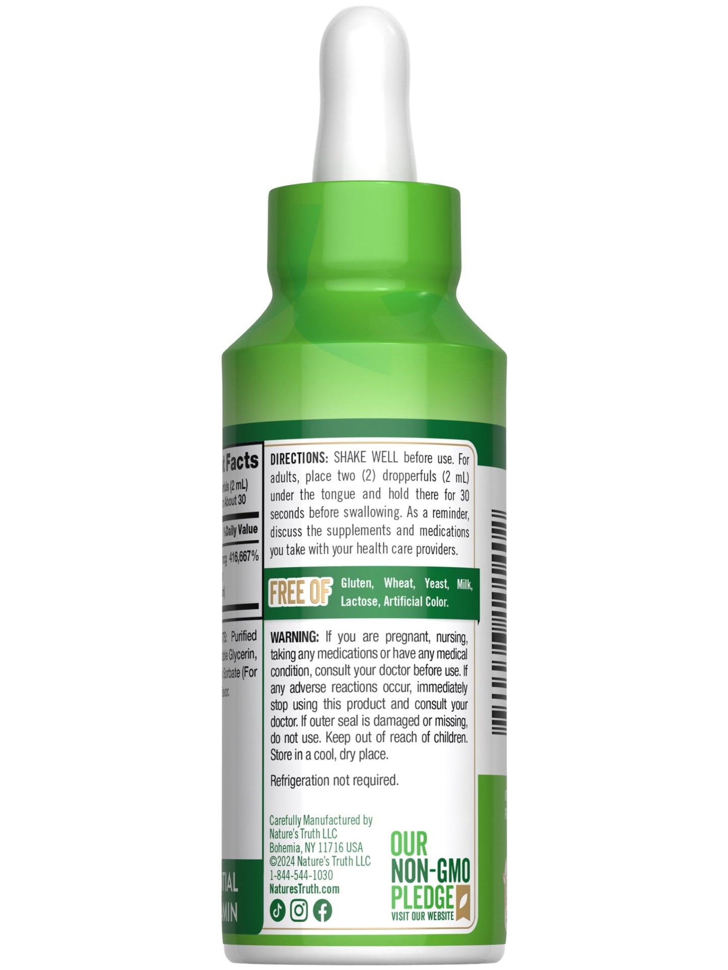 Frasco vitamina b12 líquida de alta potencia sublingual