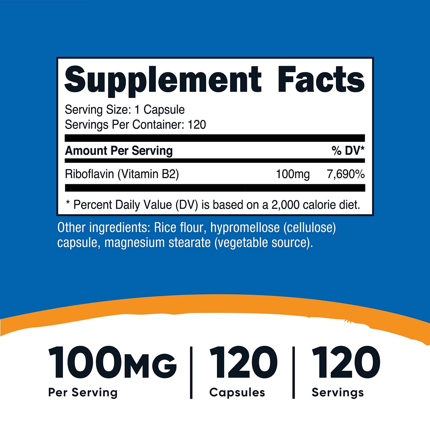 Frasco vitamina B2 Nutricost riboflavina de calidad