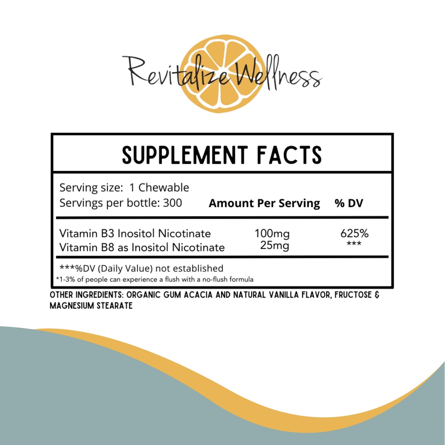 Frasco de vitamina B3 Revitalize Wellness 300 porciones
