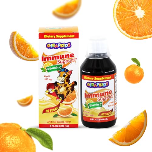 Frasco vitamina C líquida GirafKids sabor naranja