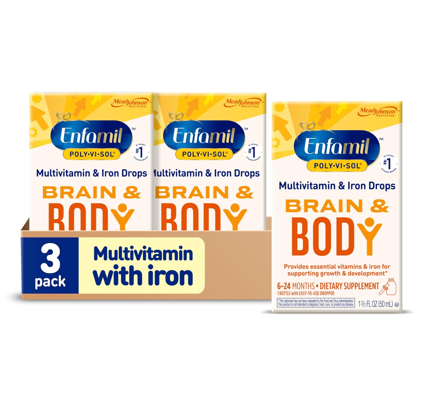 Frascos gotas multivitamínicas líquidas Enfamil Poly-Vi-Sol con hierro