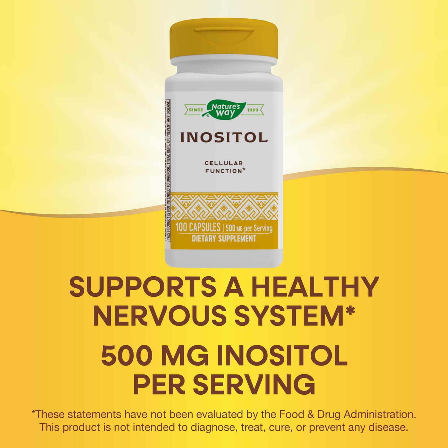 Frascos de inositol Nature's Way 500 mg
