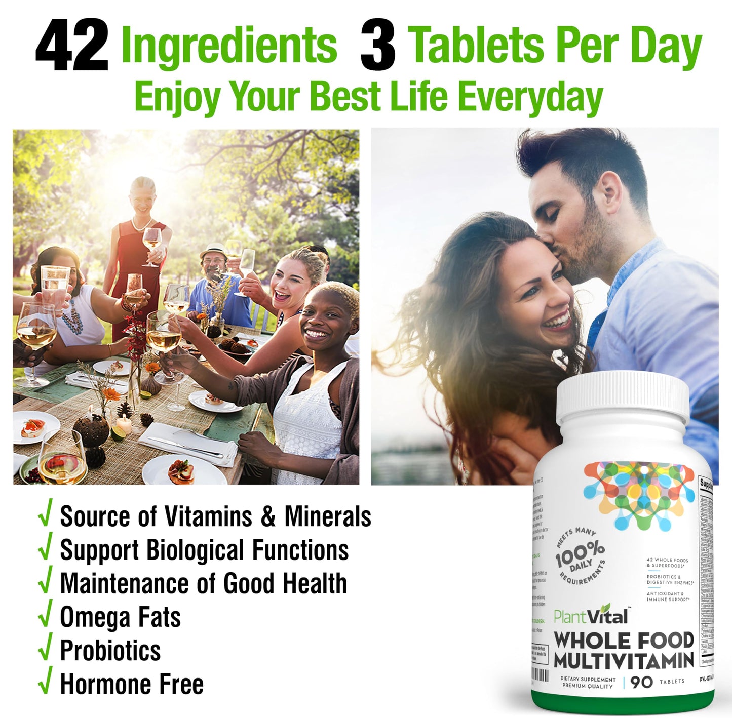 frascos de multivitamÃnico plantvital doble presentación