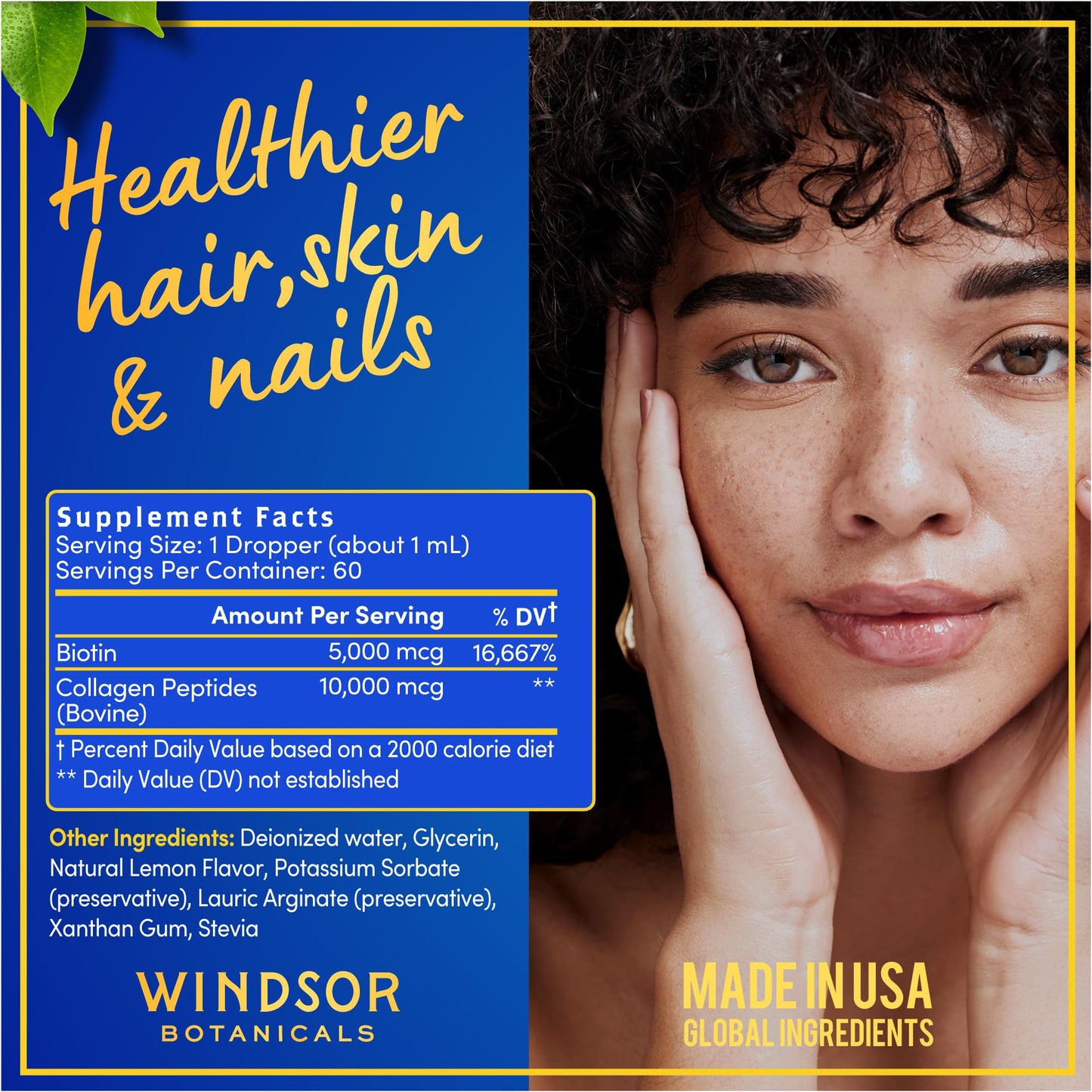 Frascos Windsor Botanicals gotas líquidas de vitamina b12 y colágeno