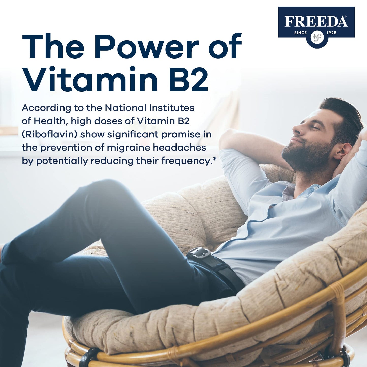 Suplemento vitamina b2 freeda cápsulas vista arriba
