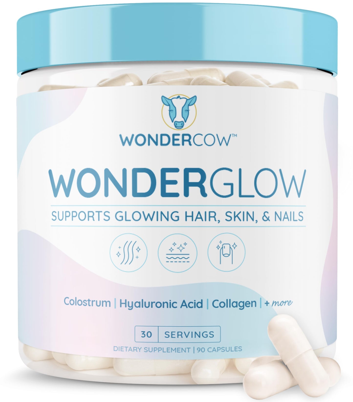 frente envase vitaminas wondercow para cabello piel uñas