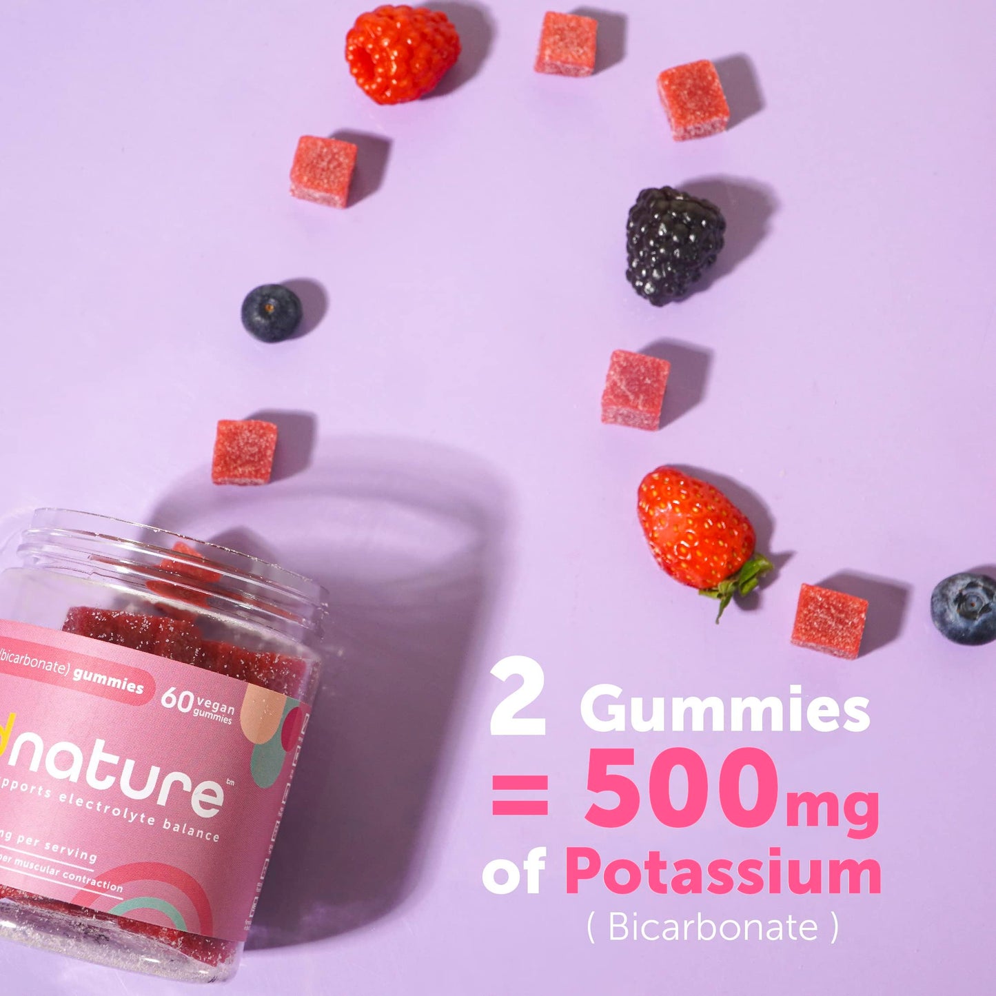 Frente paquete gomitas kindnature Myo-Inositol y potasio