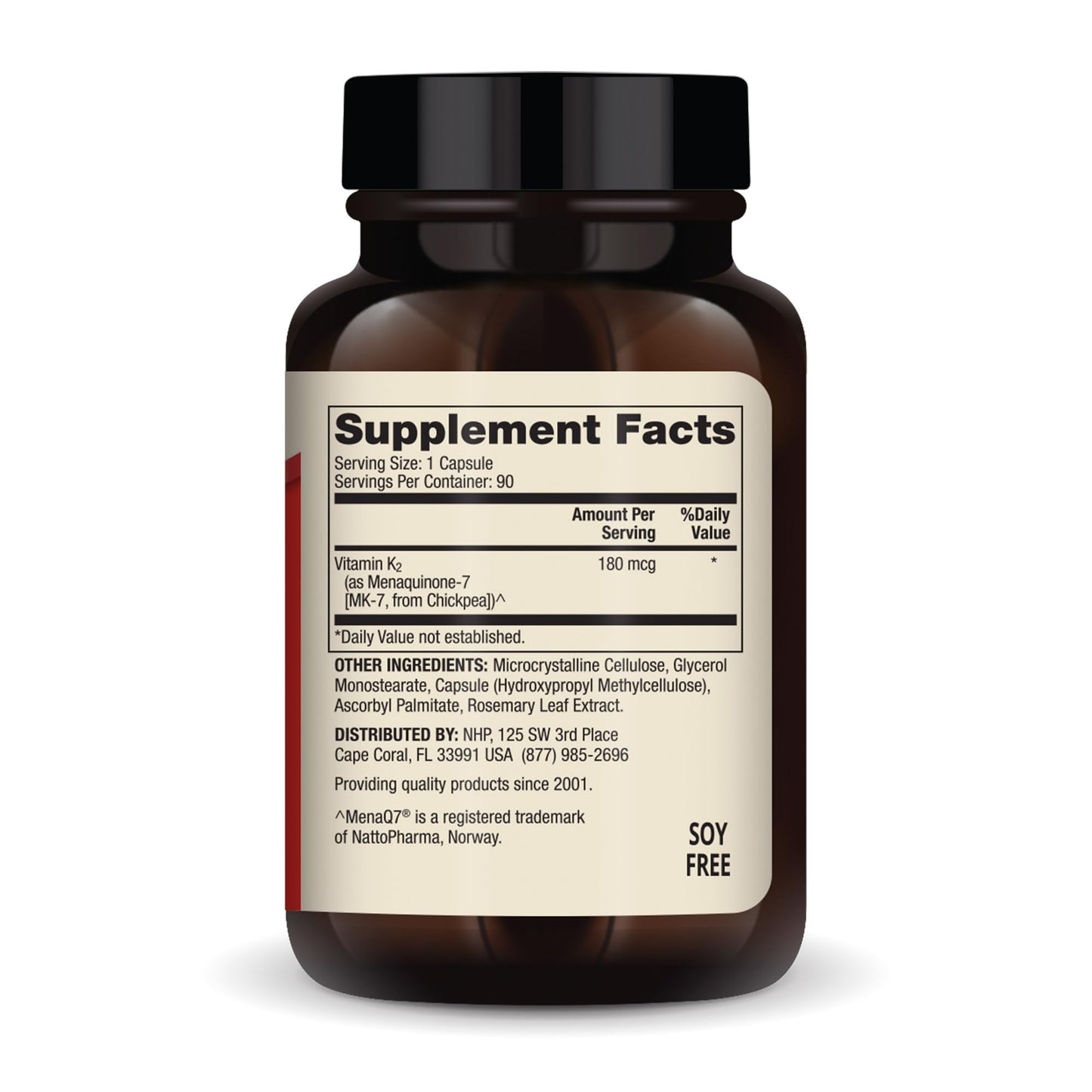 Frontal envase vitamina K2 Dr Mercola 90 cápsulas sin gluten