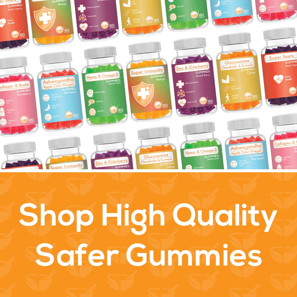 Fruta sabor gummies Safer Products colágeno y biotina