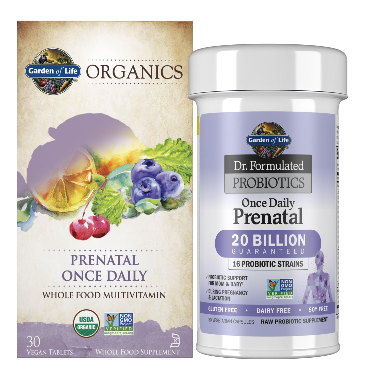 Garden of Life paquete prenatal multivitamínico y probiótico orgánico