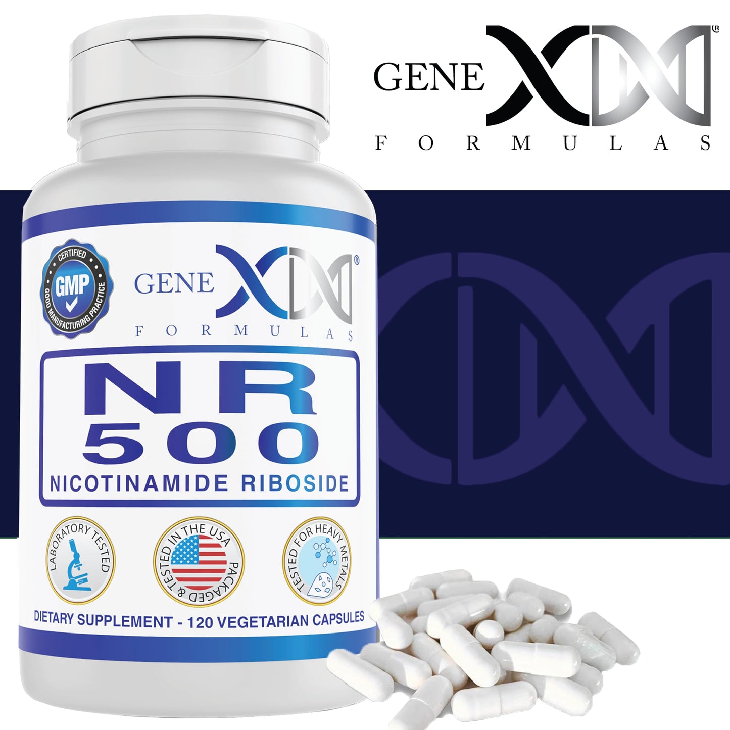 Genex NR vitaminas B3 precursor NAD+ cápsulas para longevidad