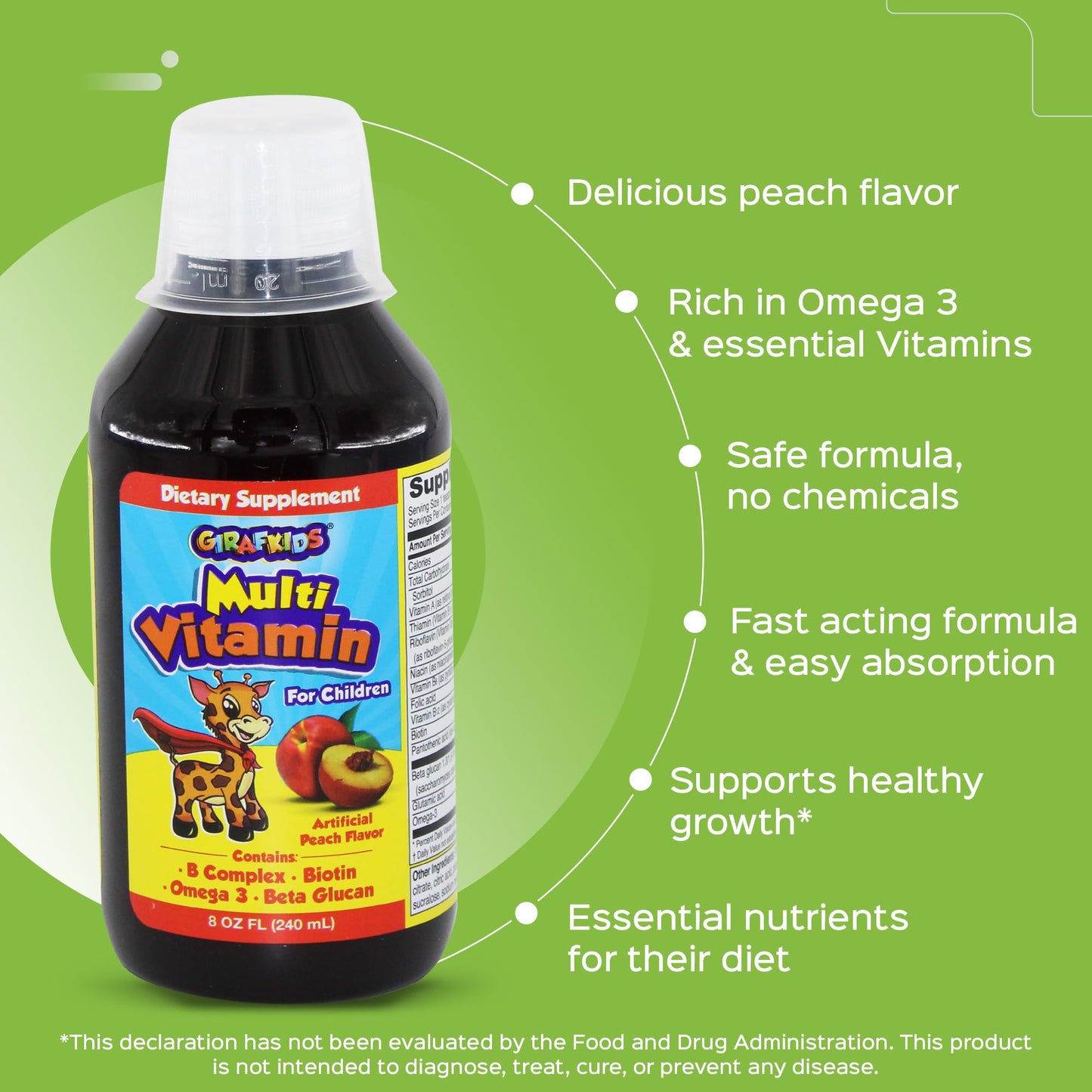 GirafKids multivitamínico y empaque.