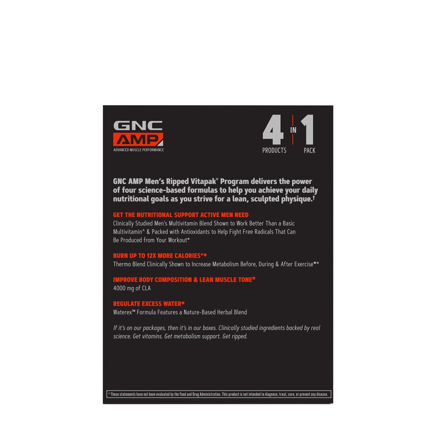 Tabla de suplementos de GNC AMP Men's Ripped