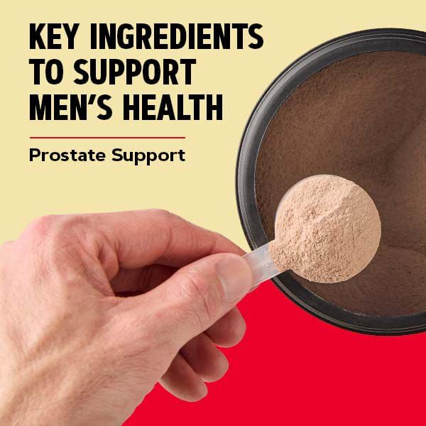 GNC Mega Men multi polvo chocolate etiqueta