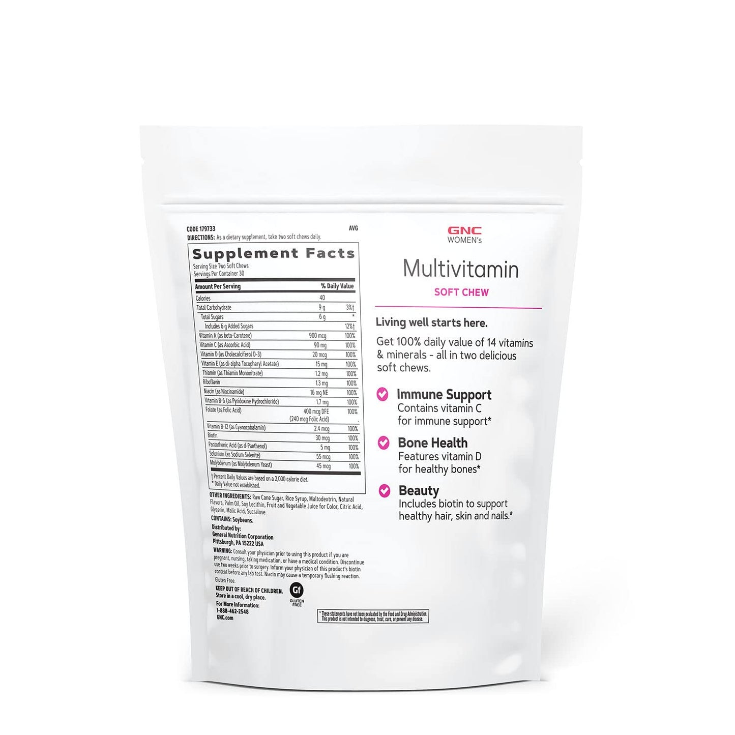 GNC Multivitamínico Masticable ingredientes