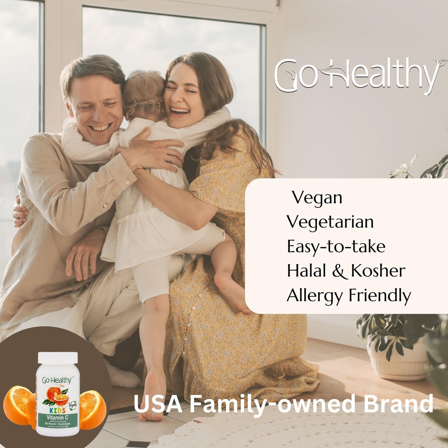 Go Healthy Gomitas Vitamina C niños vistalateral frasco
