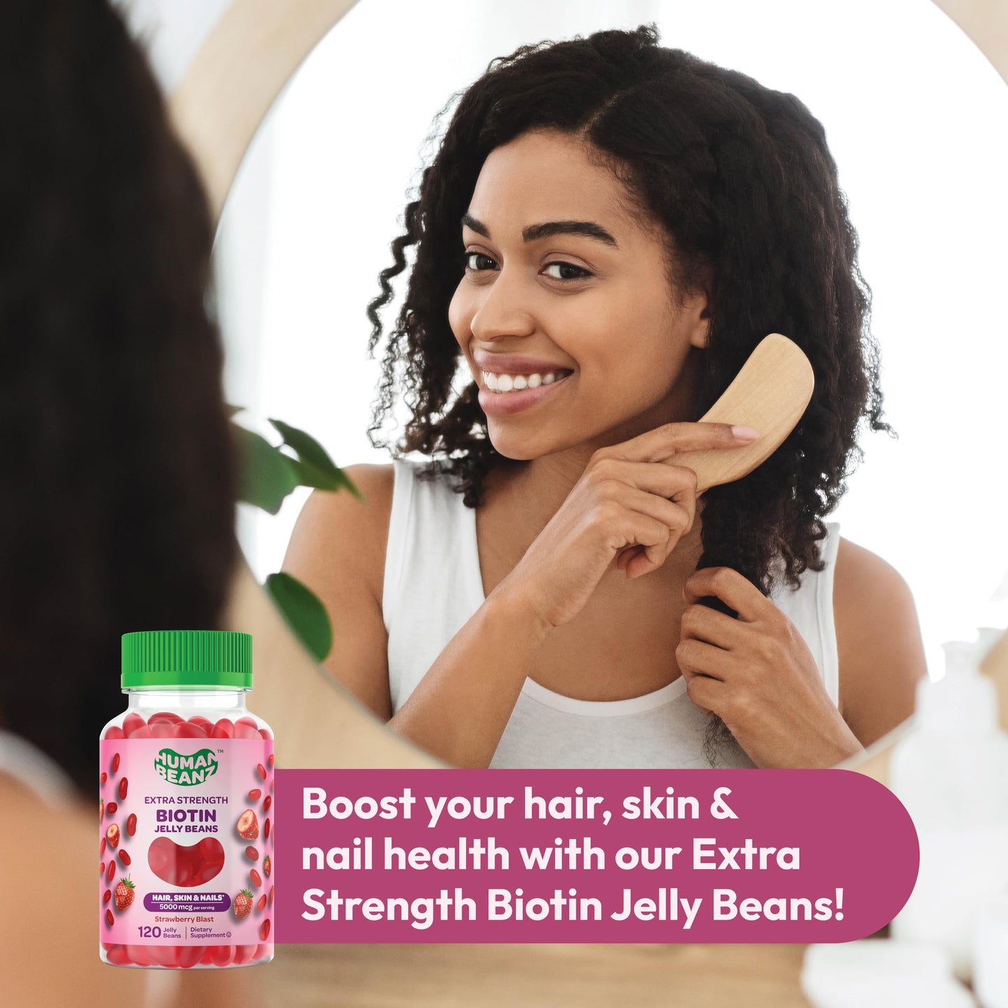 Gomas de biotina Human Beanz 120 unidades sabor fresa kosher