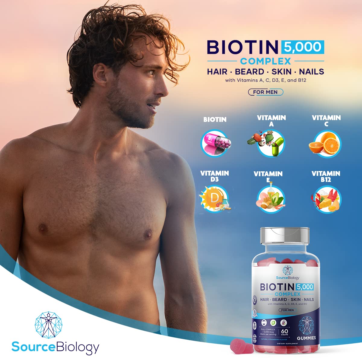 Gomas de Source Biology para fortalecer cabello, barba, piel y uñas
