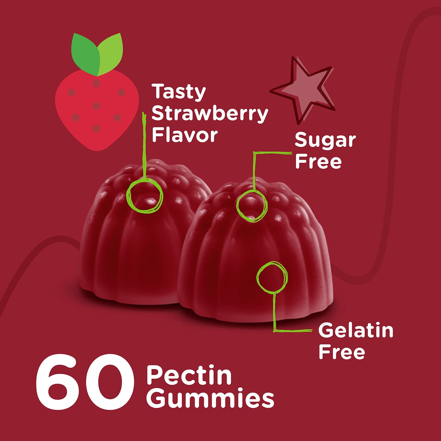 Gominola vitamina B12 para niños color rojo sabor fresa