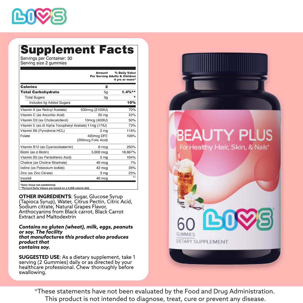 Gominolas Biotina Gluten Free LIVS 120u