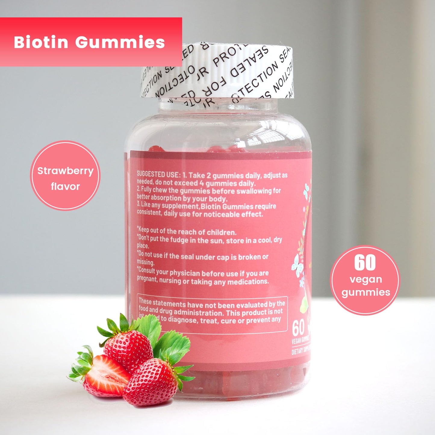Gominolas de biotina con queratina y colágeno