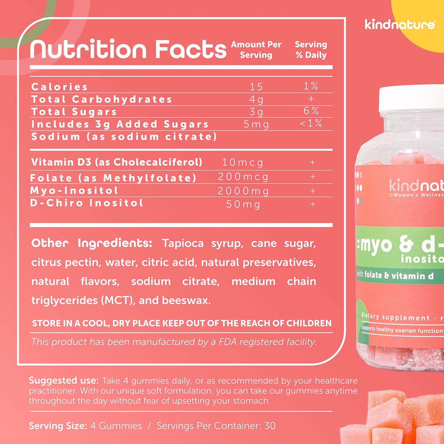 Gominolas de inositol 40:1 para salud femenina Kind Nature