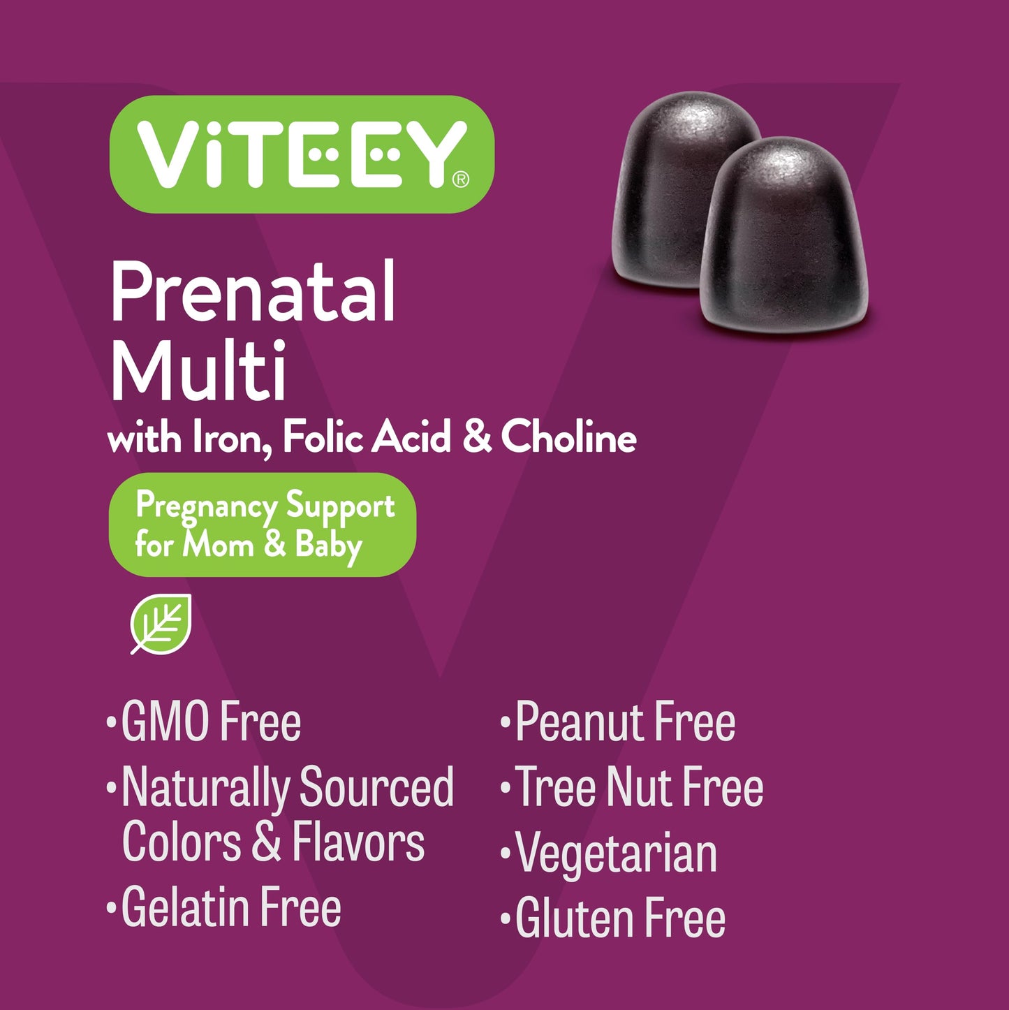 Gominolas masticables prenatales Viteey para mujeres