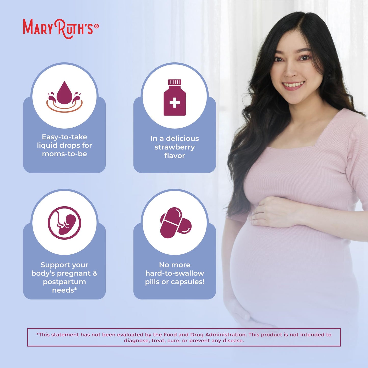 Gominolas organicas MaryRuth para nutrición prenatal con metilfolato y yodo