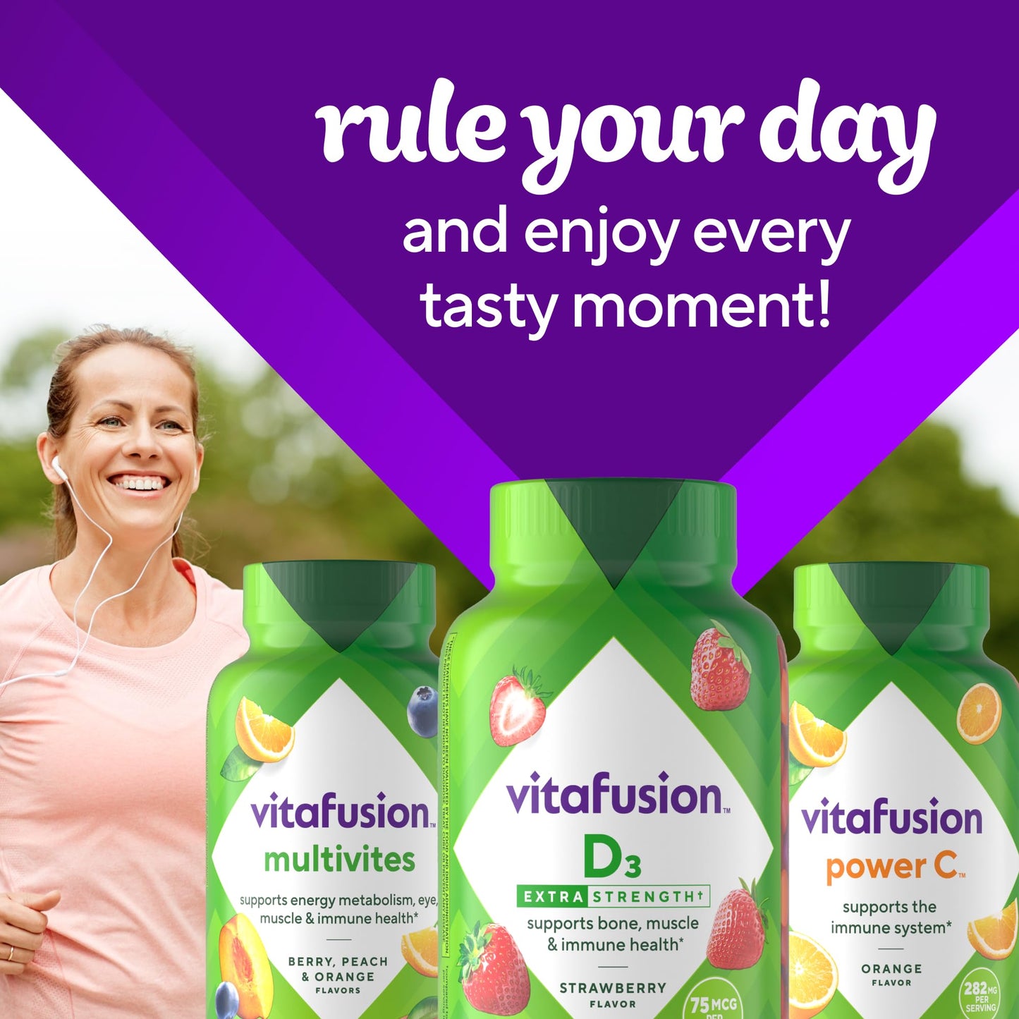 Gominolas color rojo vitafusion vitamina D3 para adultos