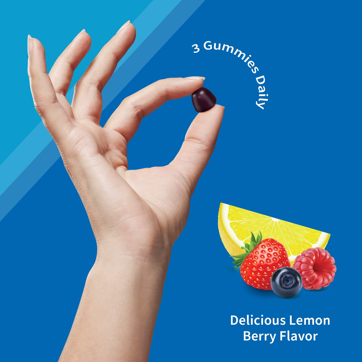 Gomita diaria de vitaminas en sabor limón y berries para hombres