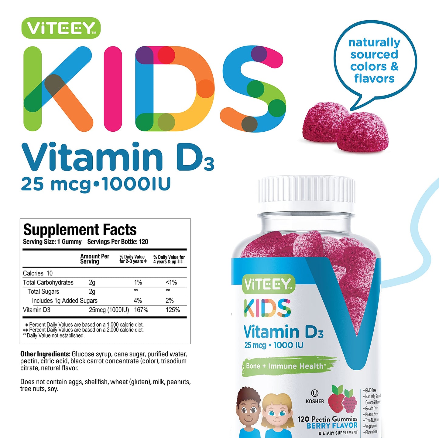 Gomita masticable sabor berry Viteey para niños