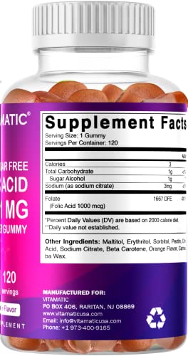 Gomitas Vitamatic ácido fólico para mamá y bebé desarrollo sano