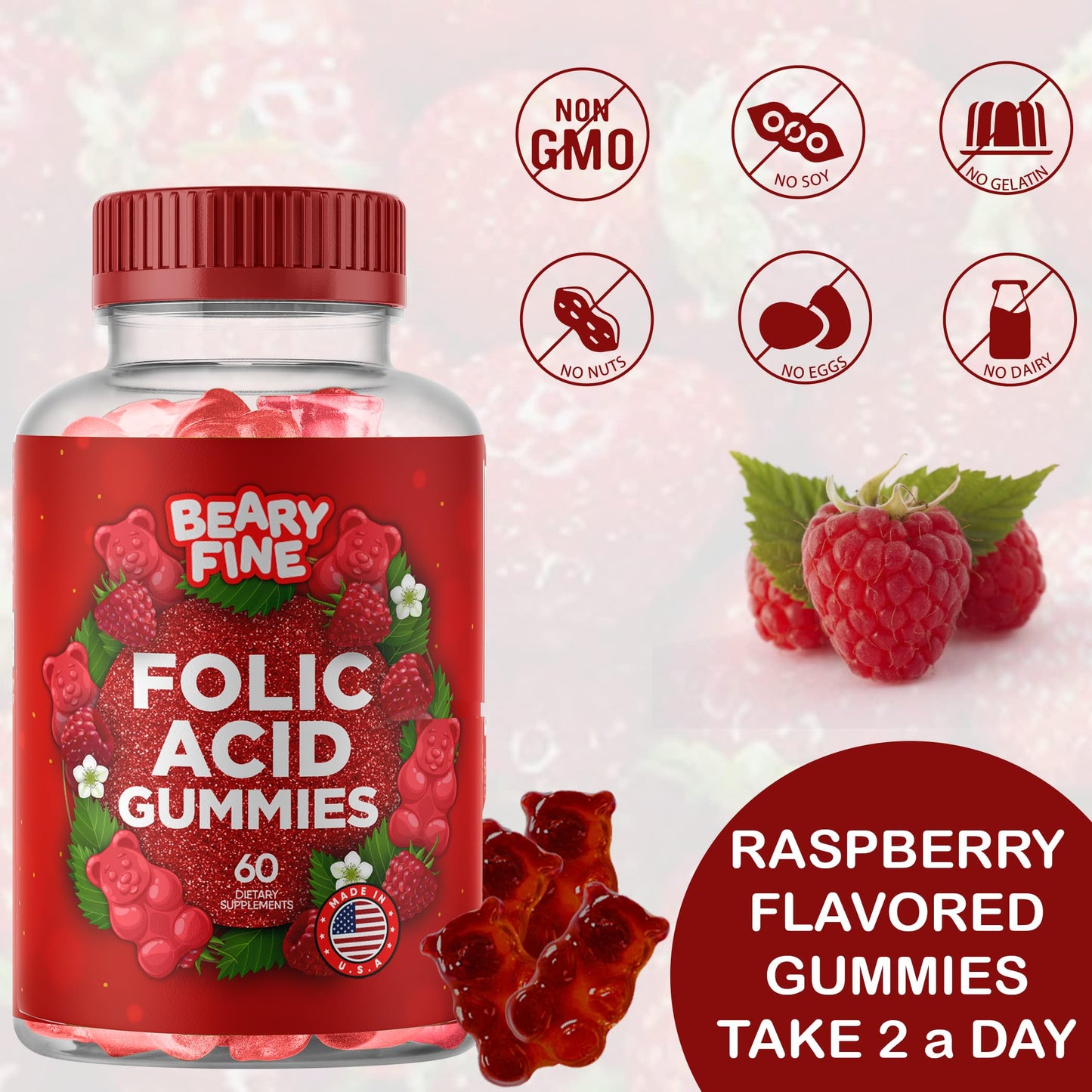 Gomitas Beary Fine para embarazo con ácido fólico natural
