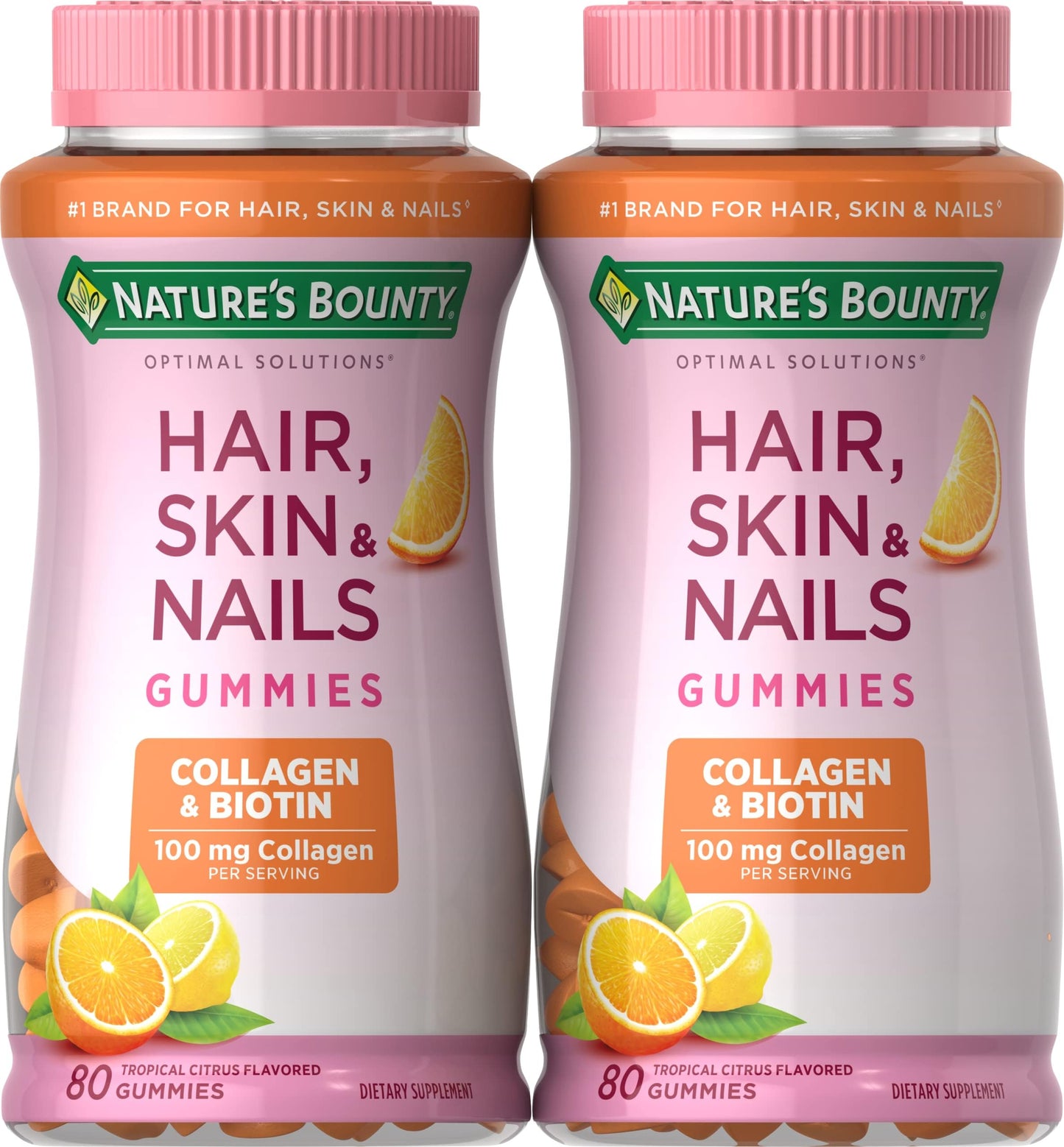 Paquete de gomitas Biotina y Colágeno Nature's Bounty sabor cítrico
