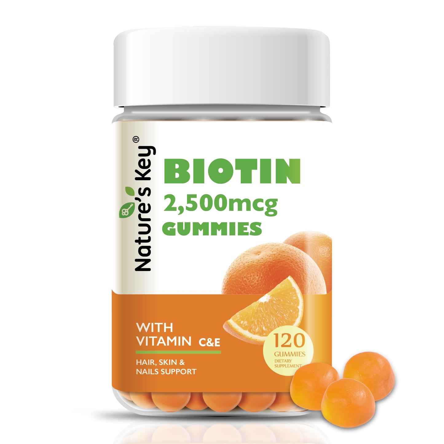Gomitas biotina con vitaminas c y e sabor naranja