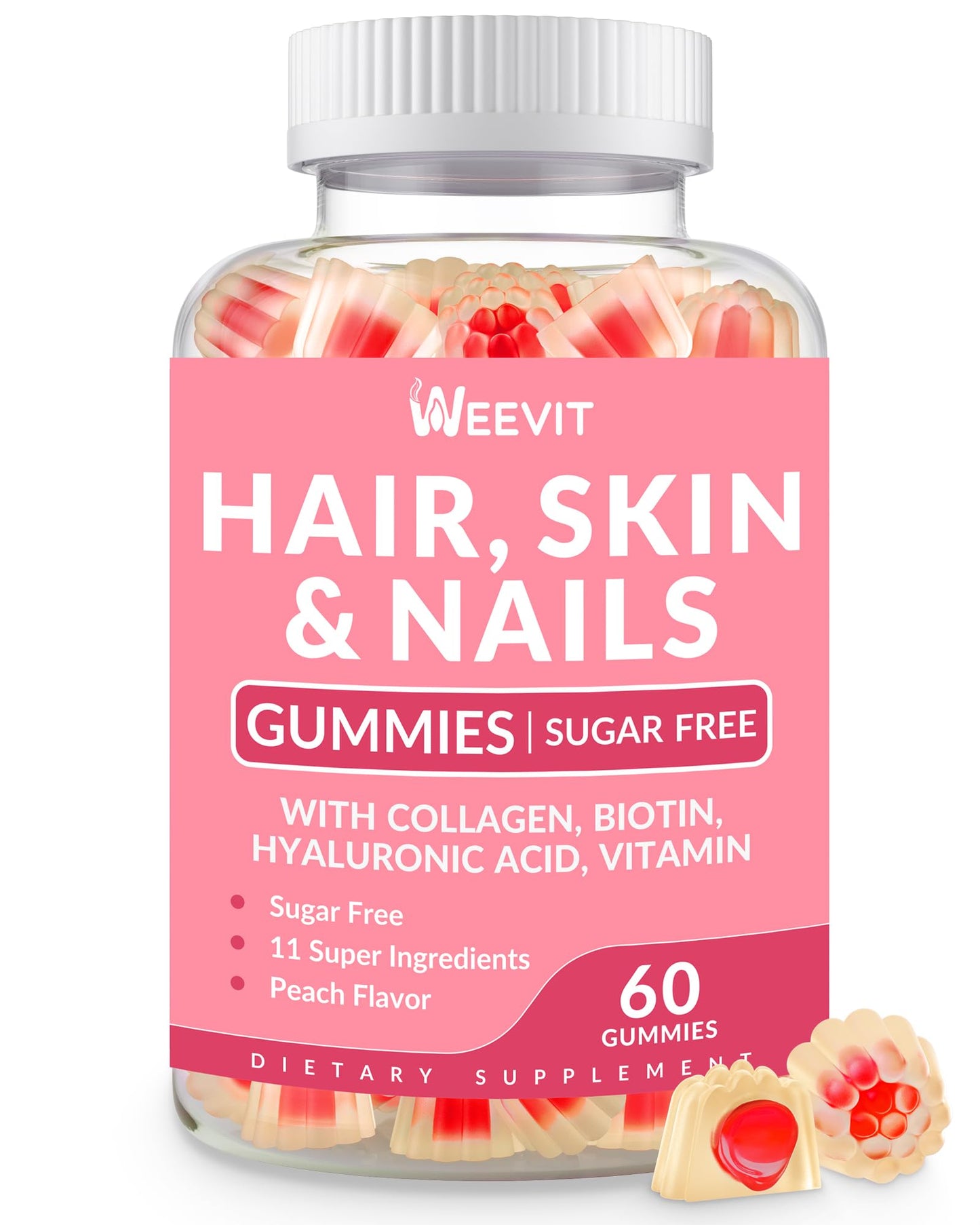 Gomitas para cabello piel y uñas WEEVIT biotina 5000mcg