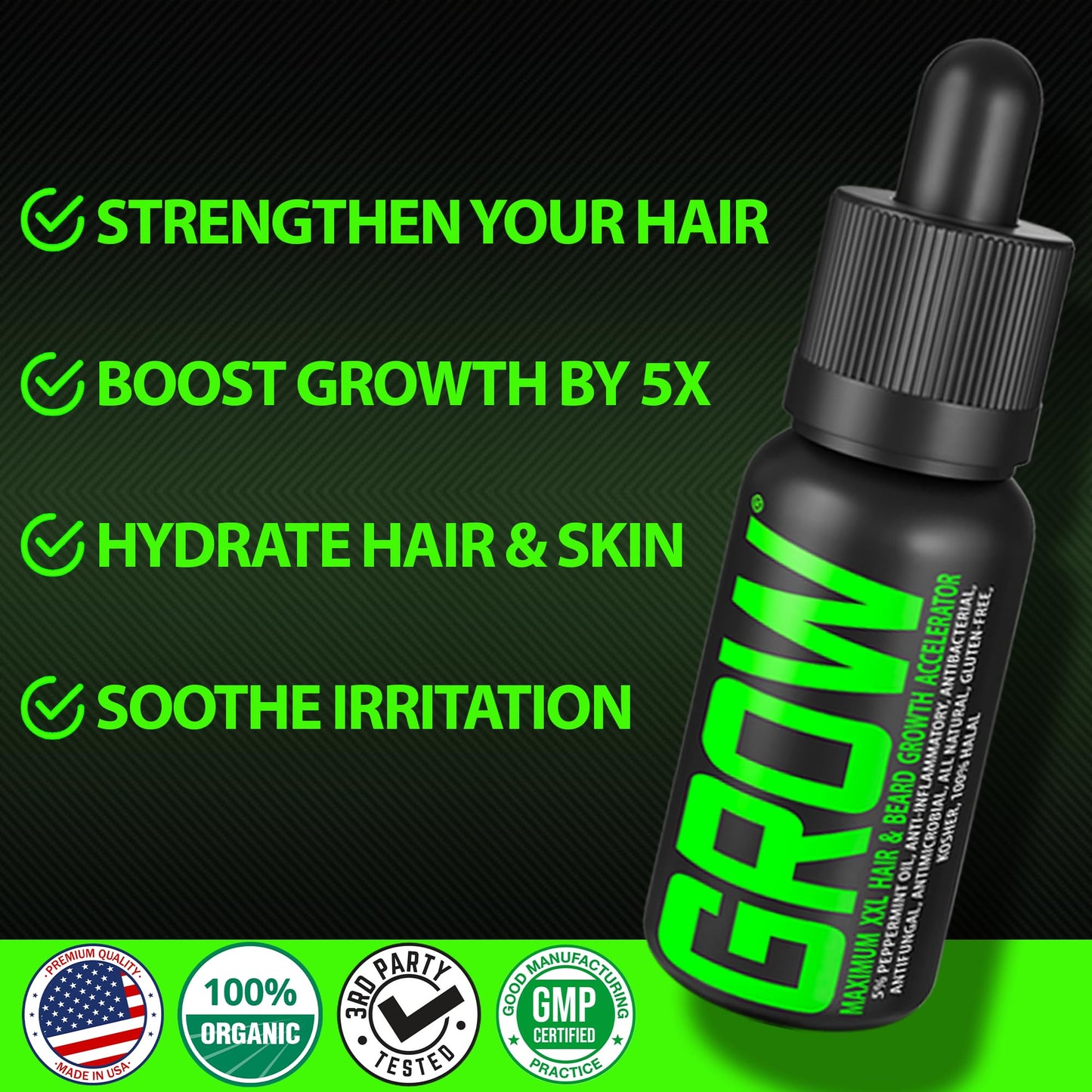 Gomitas para crecimiento fuerte de barba y cabello con biotina