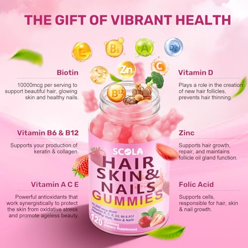 Gomitas daily SCOLA vitaminas para cabello y uñas saludables